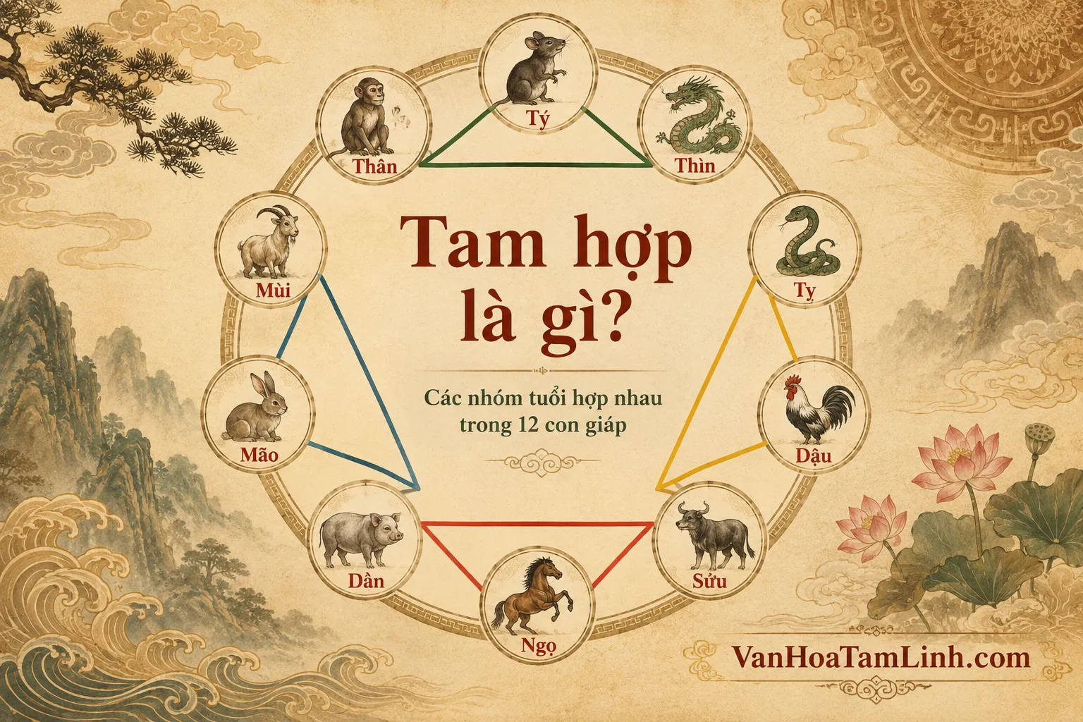 Tam hợp là gì? Cách hiểu đúng về các nhóm tuổi hợp nhau trong 12 con giáp