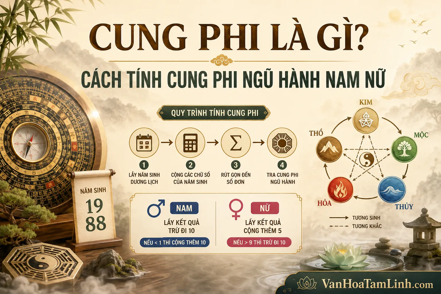 Cung Phi là gì? Cách tính cung phi ngũ hành nam nữ