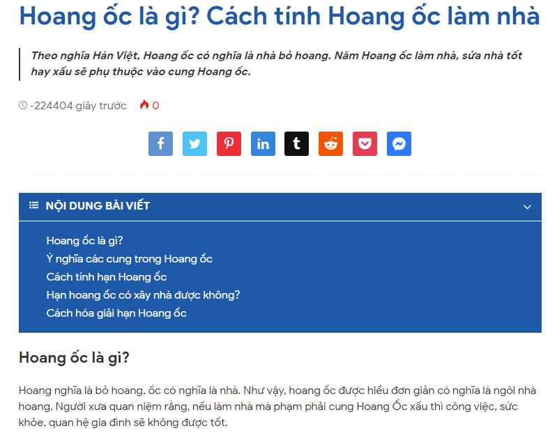 Hoang ốc là gì? Cách tính Hoang ốc làm nhà