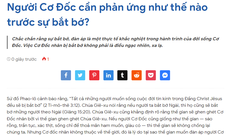 Người Cơ Đốc cần phản ứng như thế nào trước sự bắt bớ?