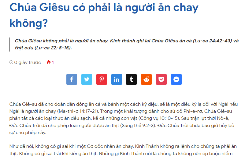 Chúa Giêsu có phải là người ăn chay không?