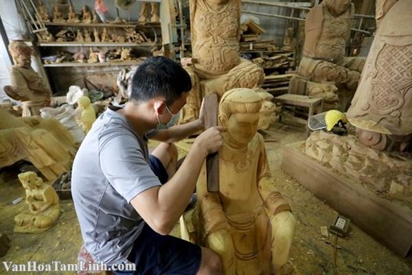 Đồ thờ tượng Phật bằng gỗ đẹp Sơn Đồng
