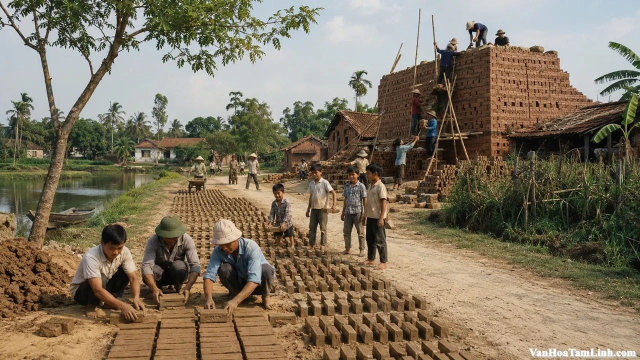 Đóng gạch xưa kia