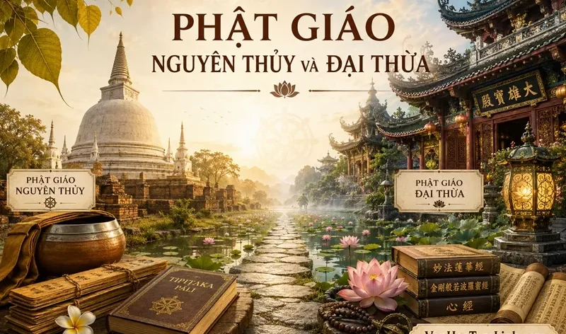 Phật giáo Nguyên thủy và Phật giáo Đại thừa khác nhau như thế nào?